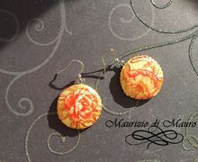 Круглые серьги " Цветочная фантазия"