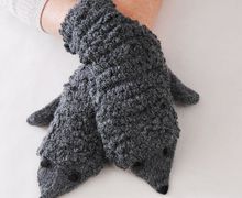 Варежки вязаные "Ёжики"