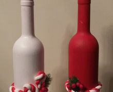 новогодние декорированные бутылки