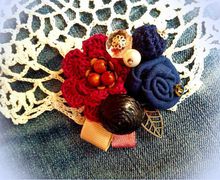 Брошь текстильная "Бархатный сезон"