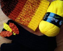 шапочка и митенки Осенний каприз