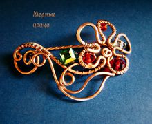 Медная брошь "Цветок"