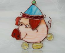 Витраж "Учёный поросёнок"