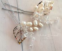 Шпильки с натуральным жемчугом