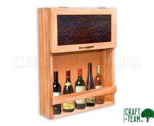 Винная полка из бука с витражным стеклом