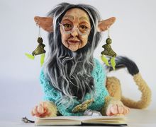 Бабушка-сфинкс. Интерьерная кукла.