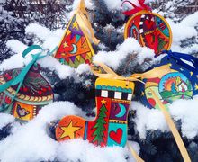 ёлочные игрушки деревянные