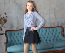 юбка с кокеткой из кожи