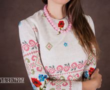 Женское платье из рогожки "Маки"