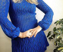 Вязаное платье " Ультрамарин "