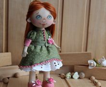 Текстильная интерьерная куколка Аришка.