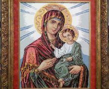 Пример оформления вышивки иконы