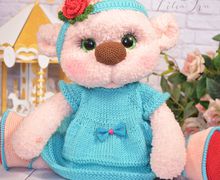 игрушка вязаная амигуруми мишка тедди Карамелька