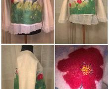 Джемпер валяный "Зимние маки"