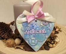 Сердце-подвеска (валентинка) микс медиа