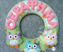 Именное панно из фетра "Совушки"