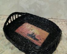 Черный поднос