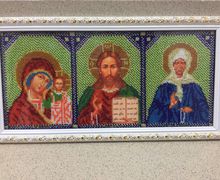 Триптих Казанская Богородица Христос Спаситель Матрона Московская