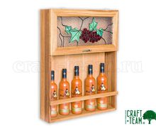Винная полка из дуба с витражом Тиффани