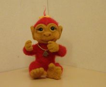Огненная малышка обезьянка из шерсти