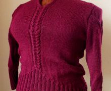 Бордовый джемпер ручной работы