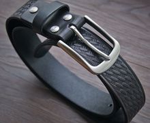 Кожаный мужской ремень ручной работы "Нескучная классика"