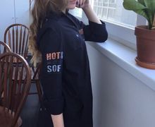 Платье-рубашка из хлопка с принтом