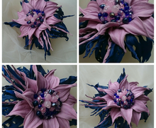 Брошь из натуральной кожи