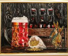 Картина маслом «Натюрморт с пивом»