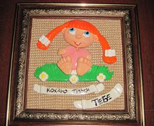 Картина из глины "Рыжулька"