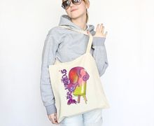 Холщовая сумка с яркой иллюстрацией "Хамелеон"