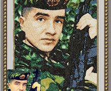 Вышиты портрет в стиле милитари
