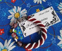 Браслет "Гранатовый цвет"