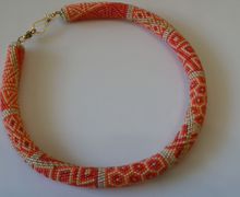 Жгут-колье из бисера "Апельсиновая нежность"