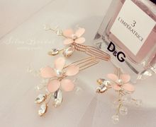 Цветочные гребешки в пудровом цвете