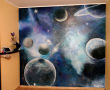 Роспись стен на заказ "Космос"