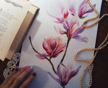 Картина "Акварельные цветы"