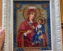 Икона Божьей Матери Иверская, вышитая бисером