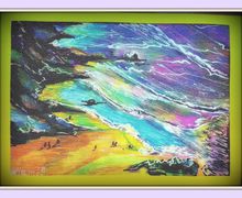 морской пейзаж с горами