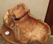 Поднос для фруктов из березового капа Лебедь.