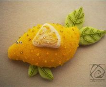 Брошь Лимон-Рыба