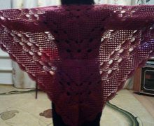 шаль бордовая