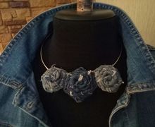 колье джинсовое в стиле бохо