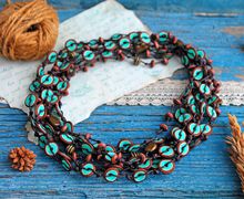 Пушистое колье под шейку "Монетки"