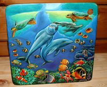 Доска разделочная Дельфины