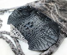 Сумочка винтажная с крокодилом