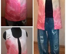 Жилет валяный "Розовый мрамор"