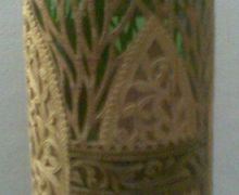 Пример оформления стеклянной бутыли в прорезную бересту