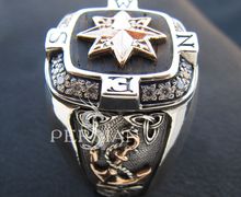 Серебряный перстень роза ветров