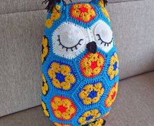 Вязаная подушка Совушка-сплюшка